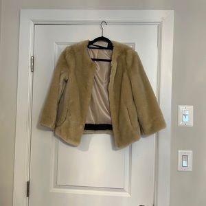 Zara tan fur coat size xs